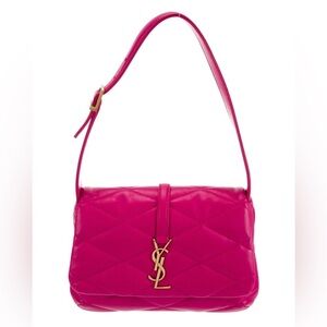 YSL Yves Saint Laurent Le 57 Shoulder Bag Hobo Pink Leather Quilted OS